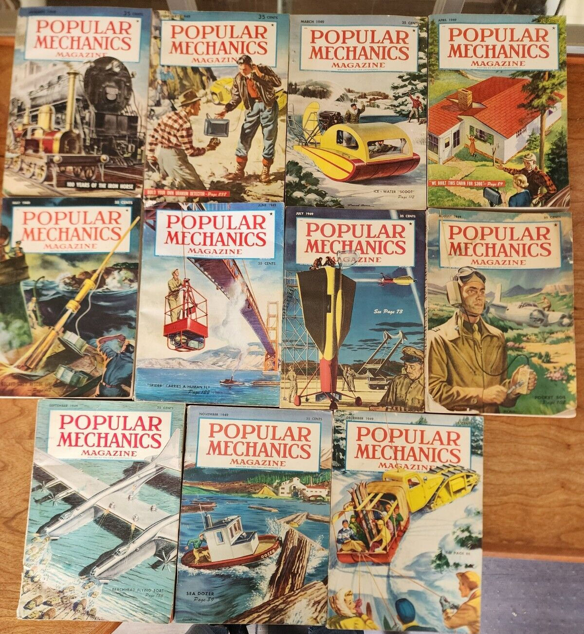 11 Popular Mechanics 1949 (October issue missing)