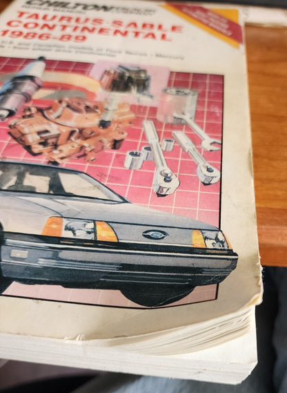 No. 7830 Chilton Repair Manual Taurus Sable Continental 1986-89