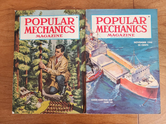 Vintage Popular Mechanics Magazine October & November 1946