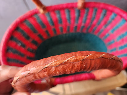Large Hand-Woven Basket/Market Bag 11" Deep 17" Wide