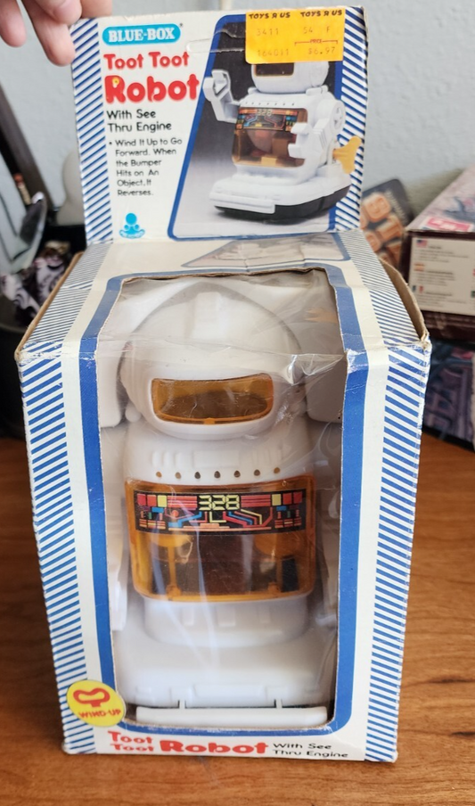 Rare Vintage Toot Toot Robot Wind Up Toy