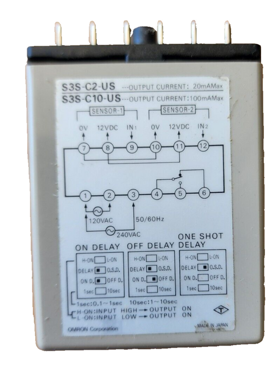 OMRON S3S-C10 CONTROLLER 220VAC 12VDC 50/60HZ