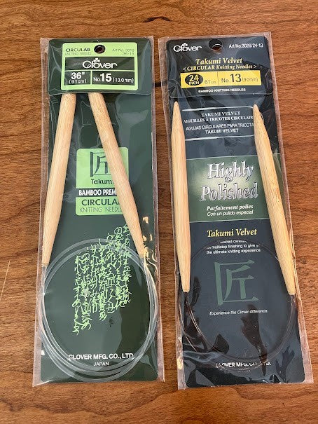 Knitting Needles - Clover Bamboo Premium Circular - lot of 2