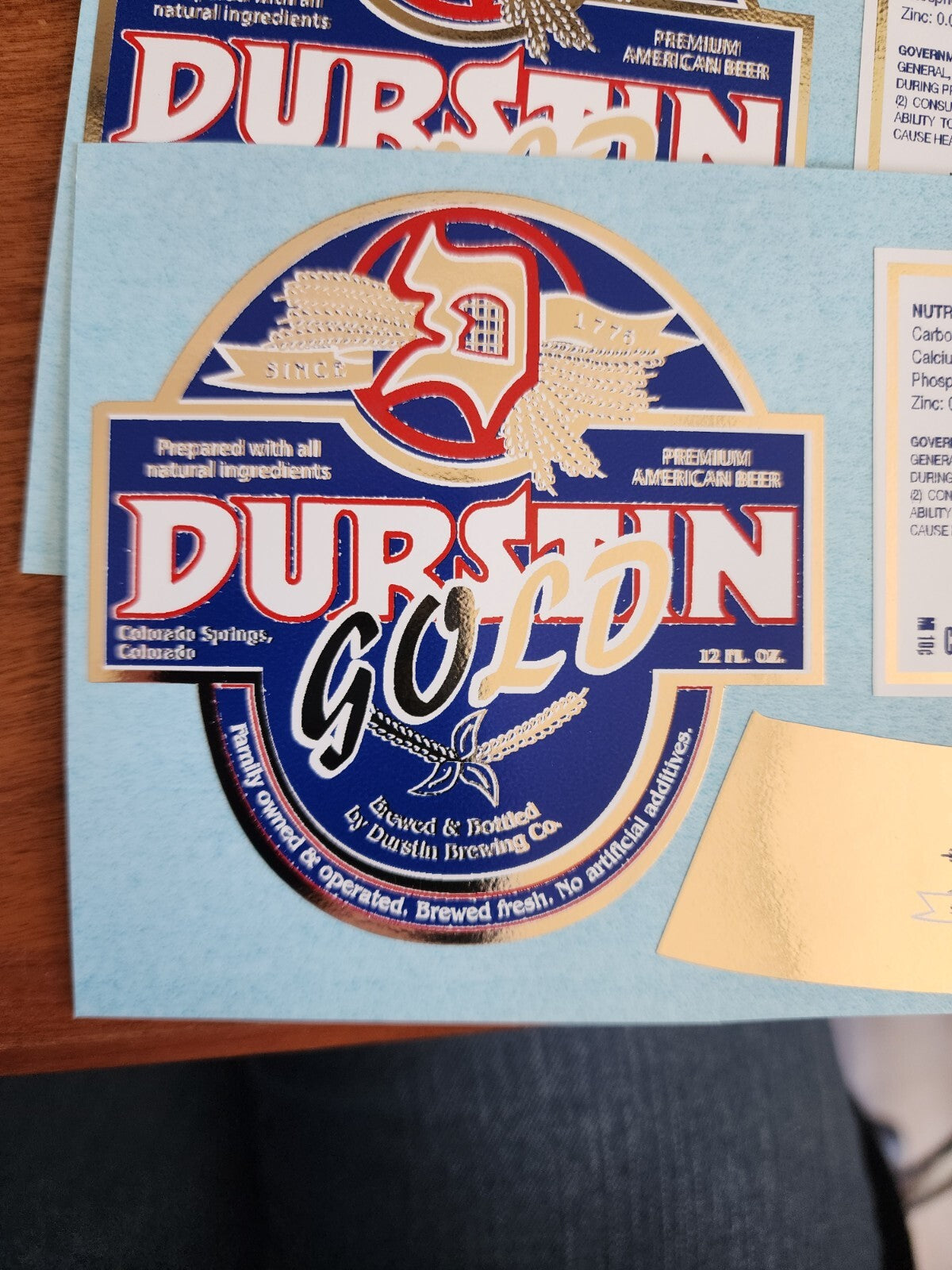 Lot of 3 Durstin Gold Beverage Sticker Props