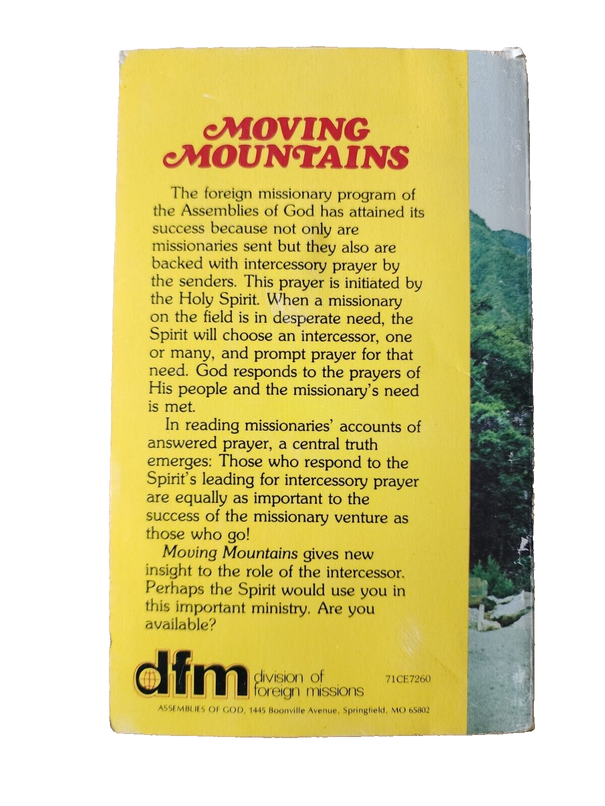 Moving Mountains Intercessory Prayer in Missionary Ministry Assemblies of God