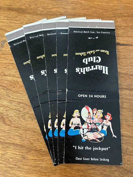 VINTAGE MATCHCOVERS - Club Harrah's Reno and Lake Tahoe - sold in a lot of 5