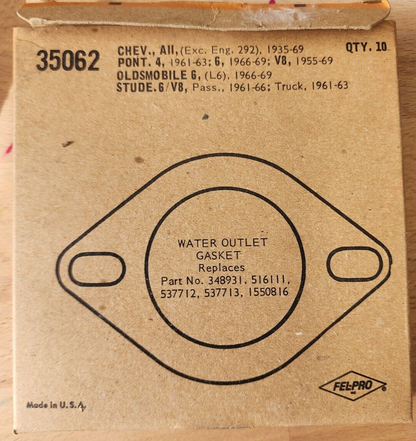 Water Outlet Gasket Fel-Pro 35062 OEM Lot of 1