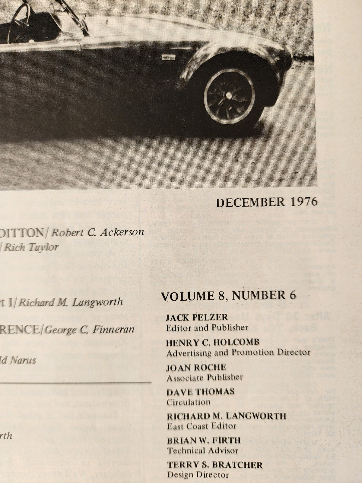 Vtg CAR CLASSICS Magazine December 1976 Special Collectors Issue