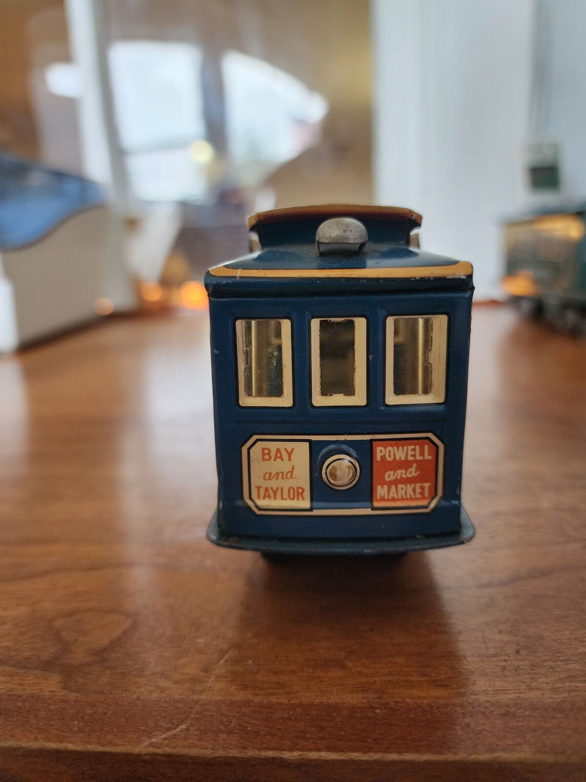Vtg Bay & Taylor Powell & Mason San Francisco Blue Cable Car 1970's