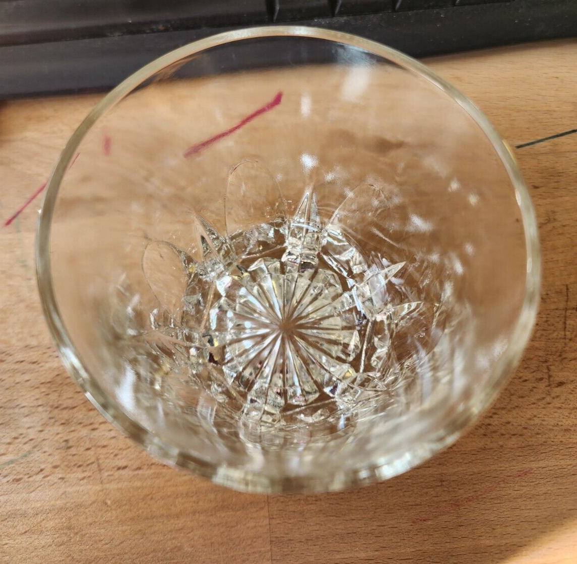 Vtg Clear Cut Glass Jelly Jar w/Lid