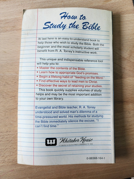 Paperback book How to Study the Bible by Torrey, R. A.