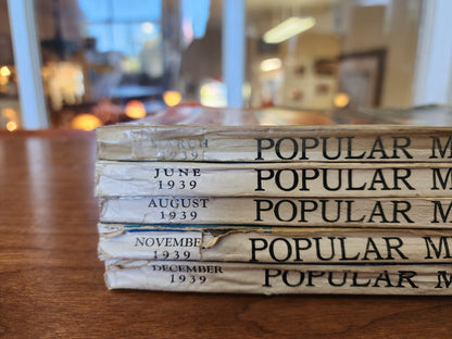 Lot of 5 Popular Mechanics 1939