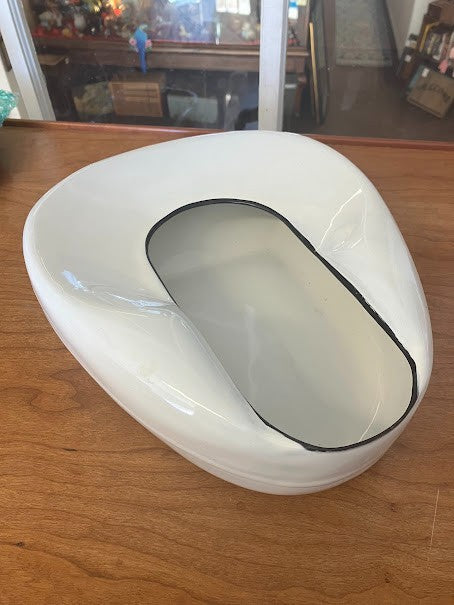 White Bedpan - Vintage Enamelware