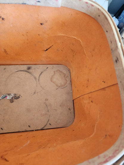 Large Wicker picnic basket 20" Vintage Wood big brown storage