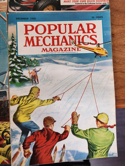 Vtg 1950's Lot Of 9 Popular Mechanics Magazines