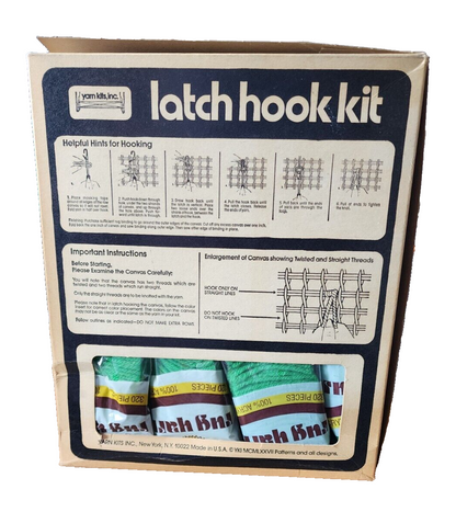 VTG Yarn Kits Inc. Latch Hook Kit Moon Owl 9128. Rug Or Wall Hanging 1977