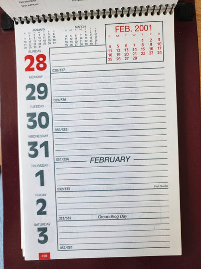 Toby's Auto Parts Inc. Season's Greetings 2001 Calendar