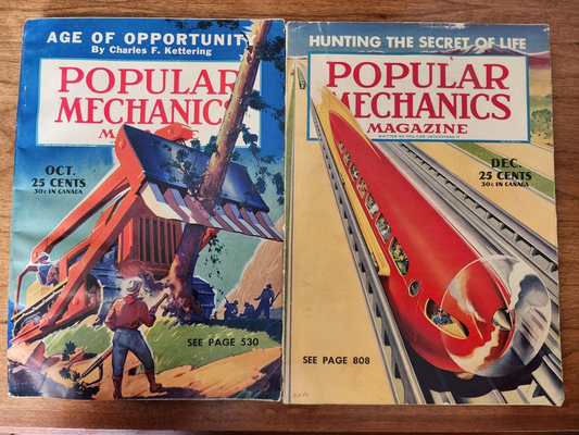 Lot of 2 Vintage Popular Mechanics Magazine 1940'S