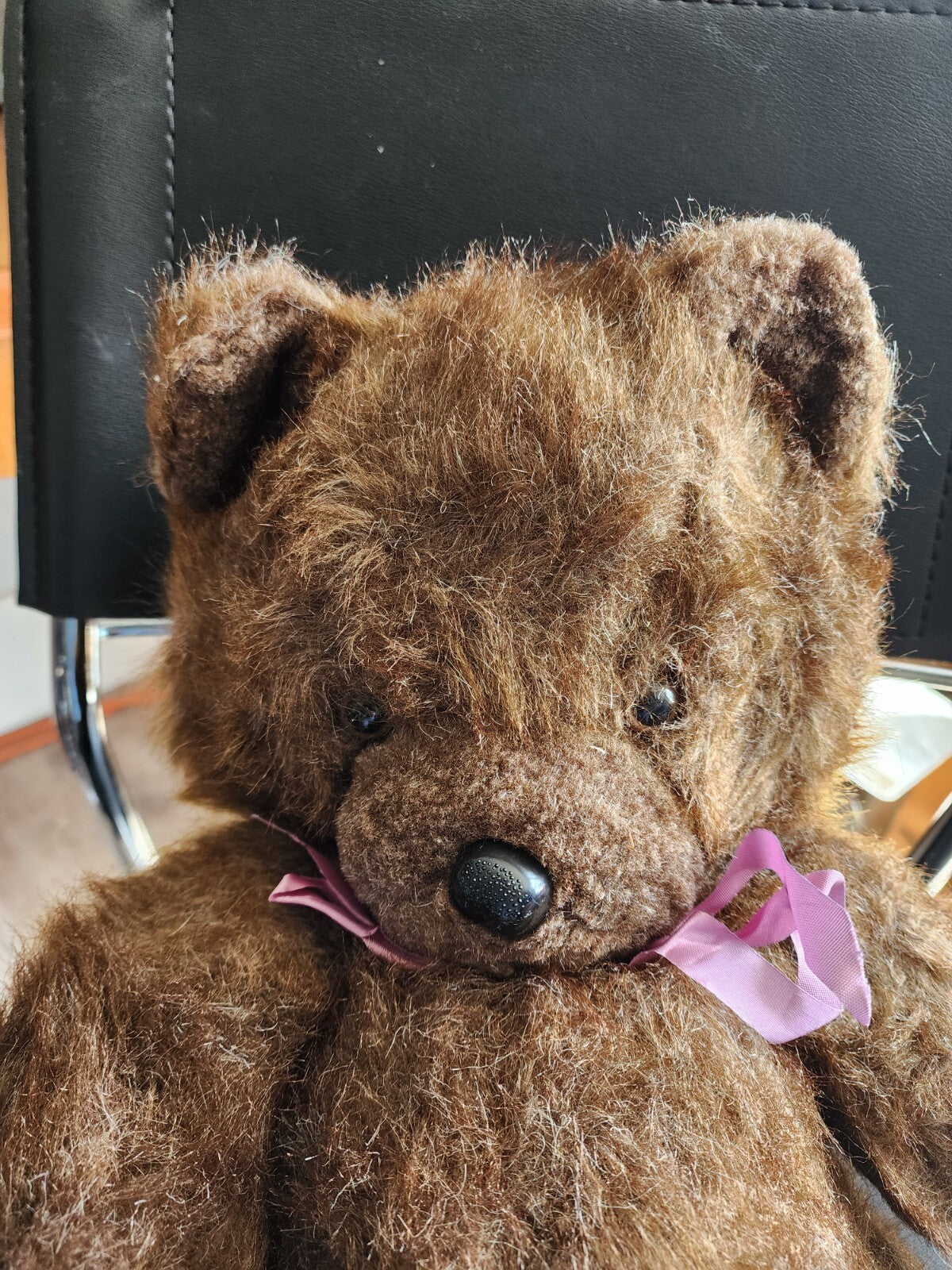 Vtg 1980's Brown Teddy Bear Stuffed Plush Animal Toy