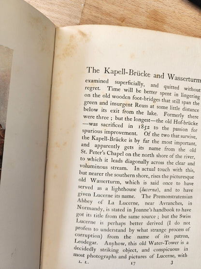 The Lake Of Lucerne, Joseph E Morris, A and C Black Limited, Hard