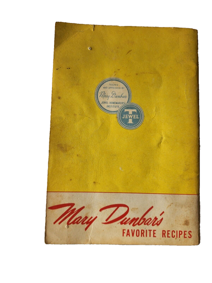 Vtg The Jewel Tea Cookbook Recipes for Good Eating By Mary Dunbar