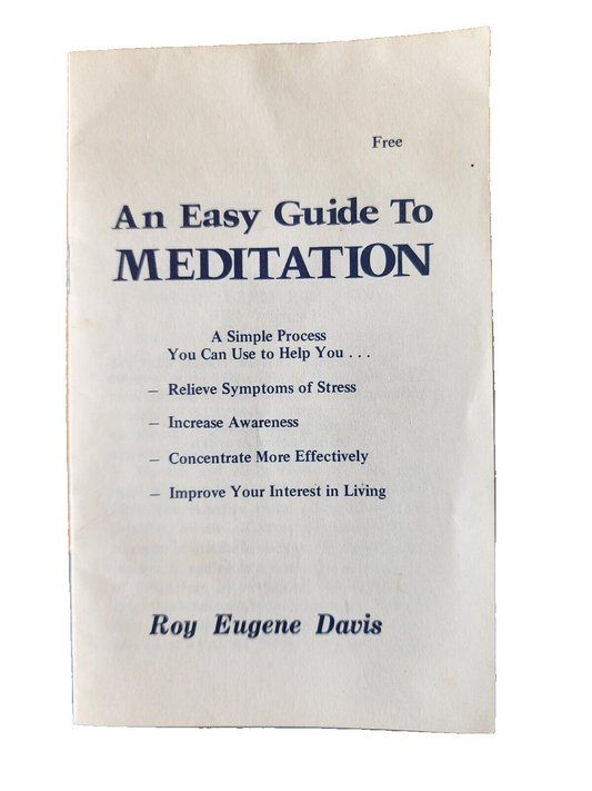 Vintage 1976 An Easy Guide to Meditation Booklet - Roy Davis, CSA Press