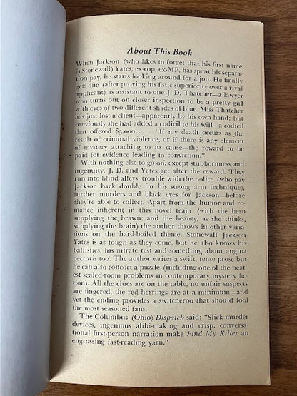 Vintage Paperbacks - Manly Wellman: FIND MY KILLER