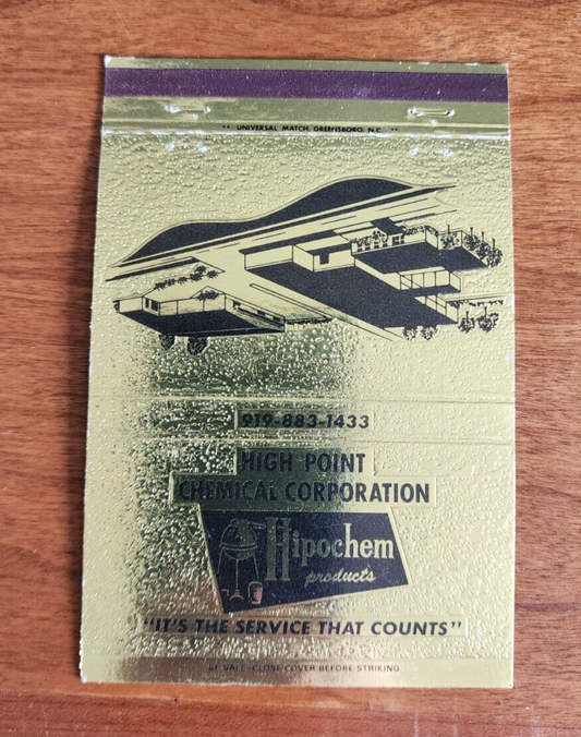 Vtg Matchcover USA High Point Chemical Corporation Hipochem High Point