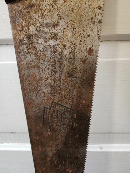 Vtg Henry Disston & Sons D-23 Hand Saw with Markings 29 1/2"