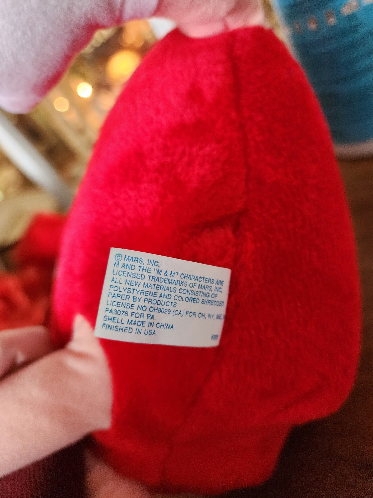 Vintage 1987 M&M's RED Fun Friend Stuffed Toy Plus