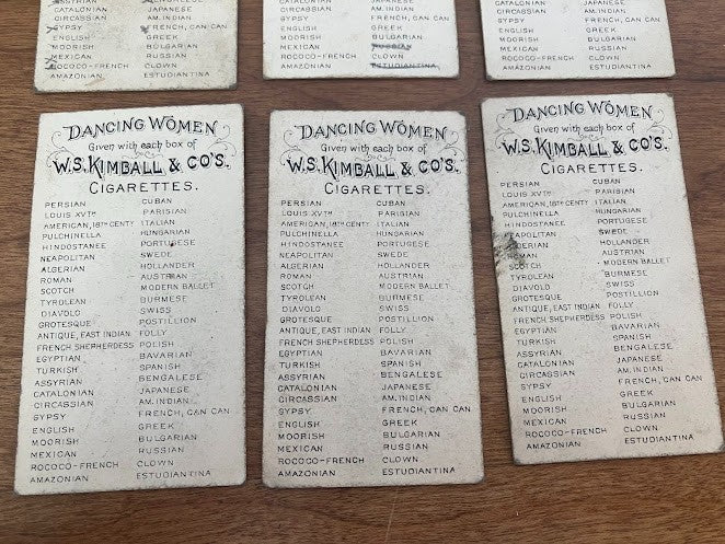W.S. Kimball Tobacco Trade Cards: Dancing Women