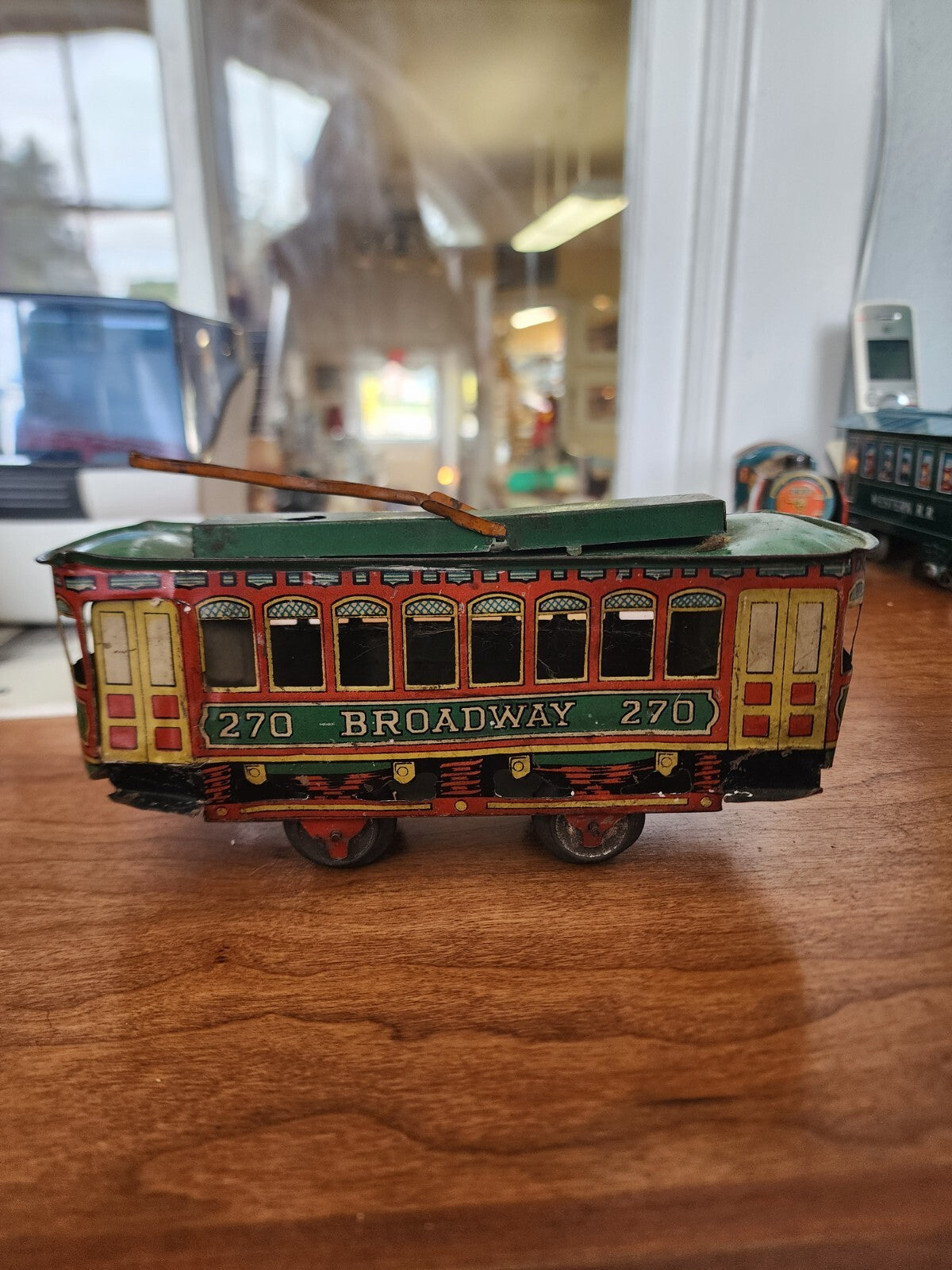 Broadway 270 Clockwork Tin Trolley Car 3" x 1-1/2"