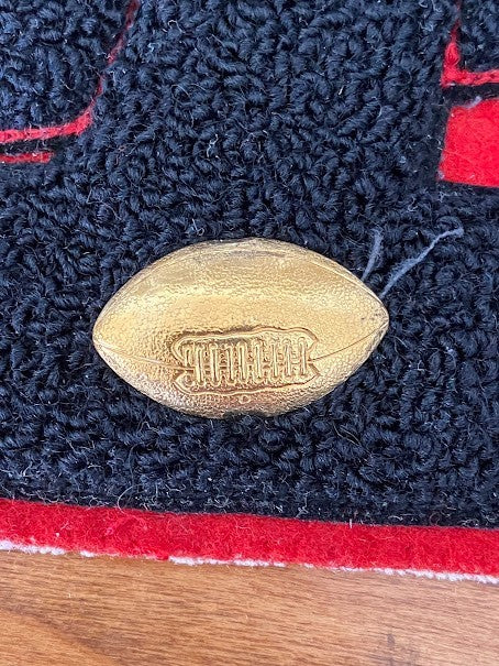 Varsity Letter M Jacket Patch - Red On Black M