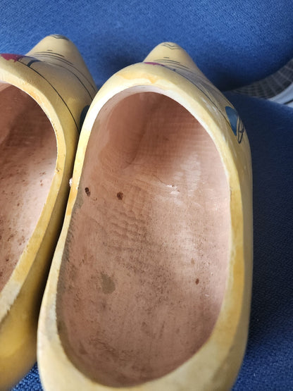 Decorative Dutch Wooden Clogs Holland Souvenir Adult Shoes Yellow