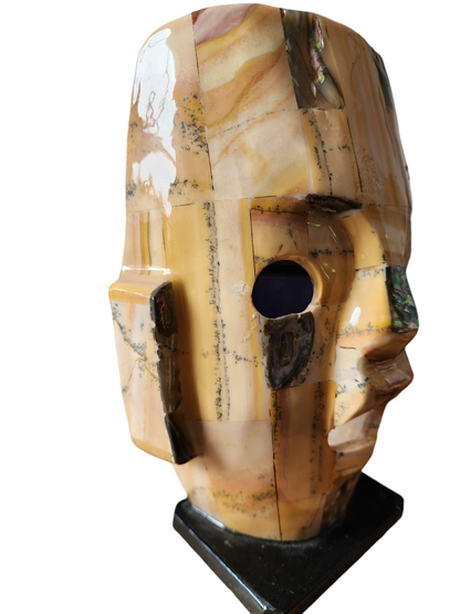 Vtg Free-Standing Mosaic Burial Death Mask 8.5"
