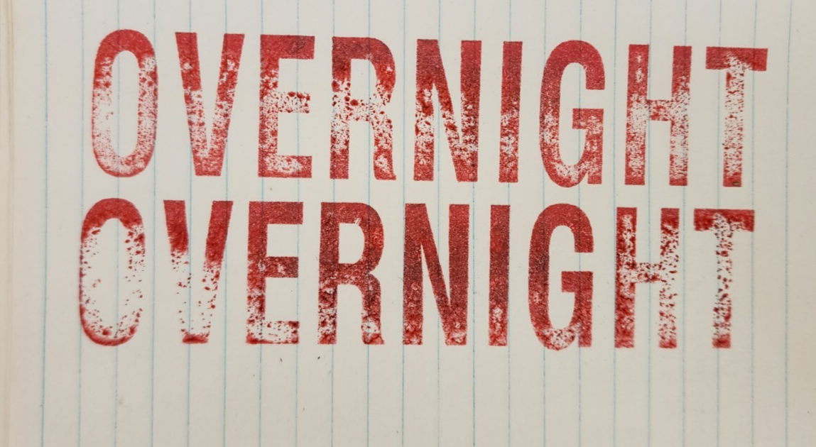 Overnight 5" Rubber and Wooden Stamp