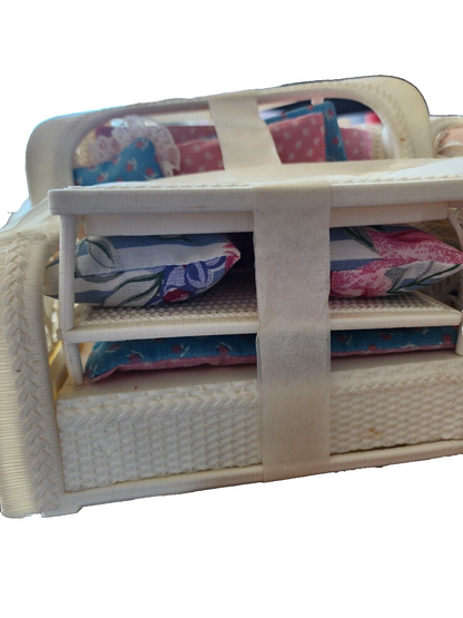 Vintage Barbie Dream Cottage wicker look chair & loveseat, tables, 1983