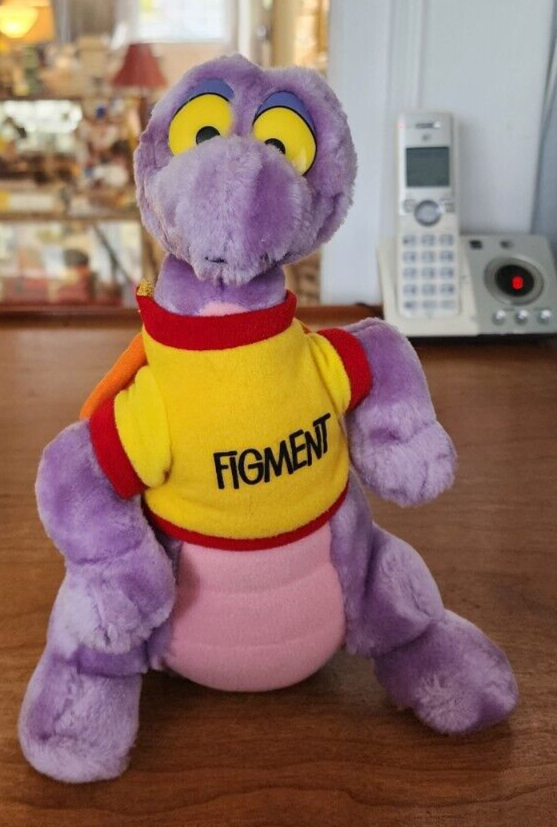 Vtg 80's Figment 11" Plush Purple Dragon Walt Disney World