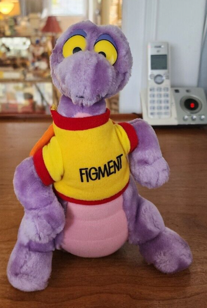 Vtg 80's Figment 11" Plush Purple Dragon Walt Disney World