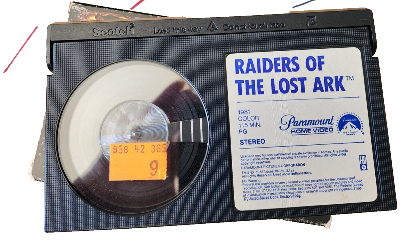 Raiders of the Lost Ark BETA, 1981 NOT VHS RARE Harrison Ford, Spielberg (EMP24)