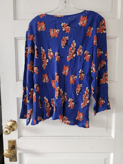 MASAI Women’s Blouse Blue Floral Sz XL