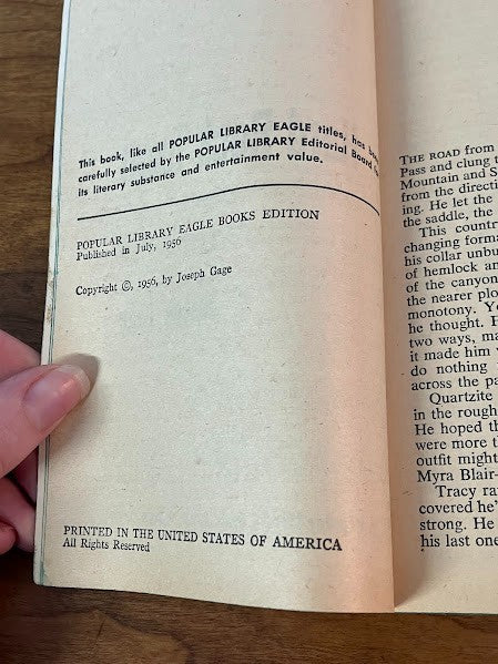 Popular Library: Hard Rock Town by Joseph Gage