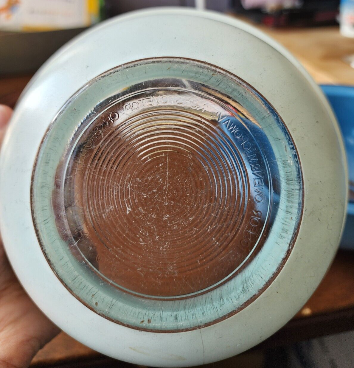 Set of 2 PYREX Moody Blues Mixing Bowl 323 322 Blue Clear Bottom - Vintage