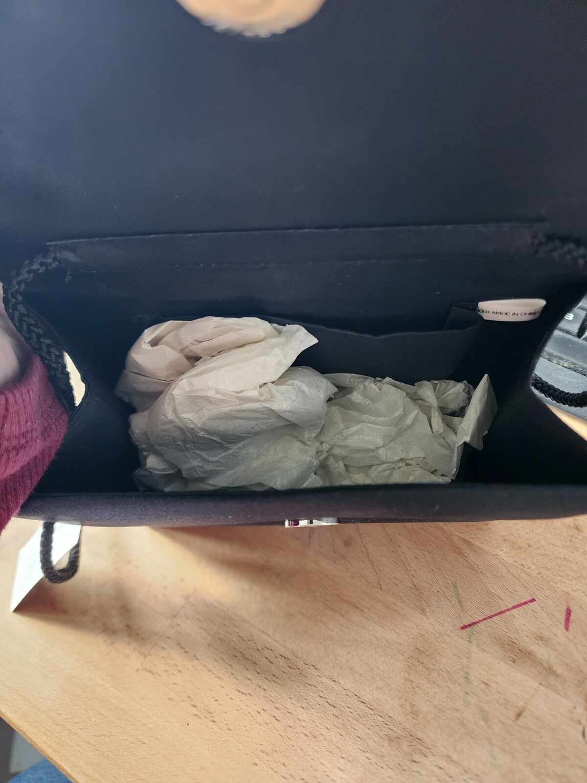 NWT Vintage Another Y&S Original Stunning Black Bag Satin