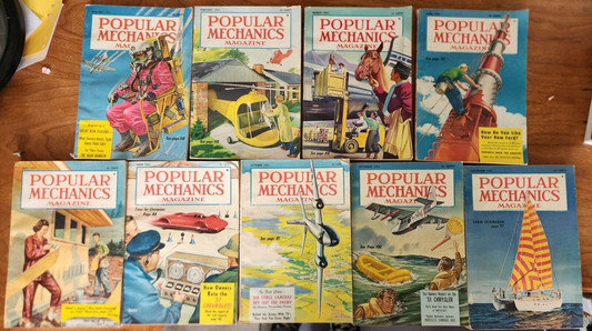 10 Vtg POPULAR MECHANICS Magazines 1951