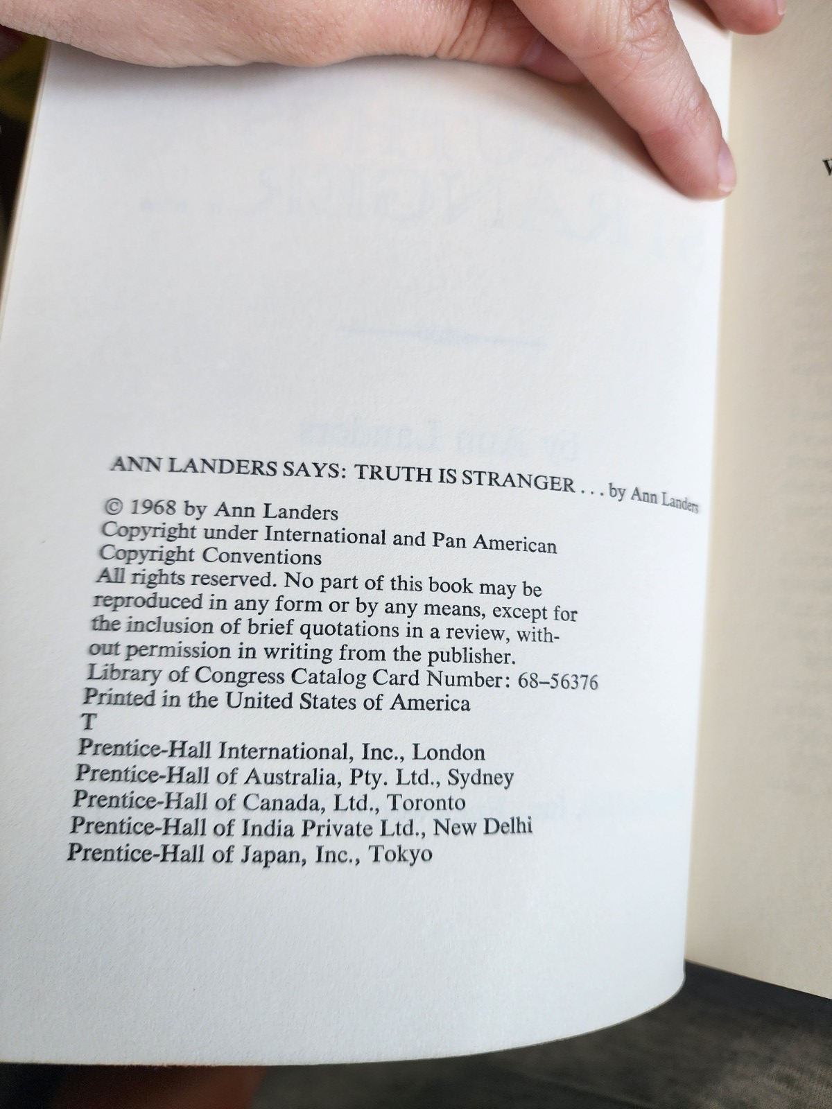 Ann Lander says... TRUTH IS STRANGER... hardcover book