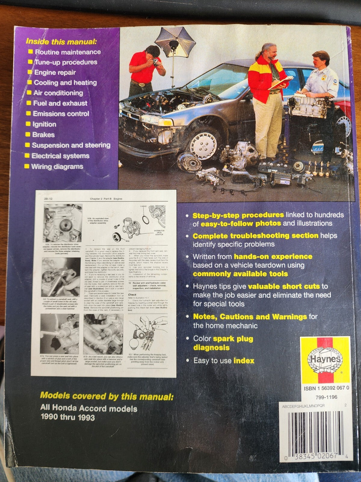 Honda Accord 1990-1993 Haynes Repair Manual