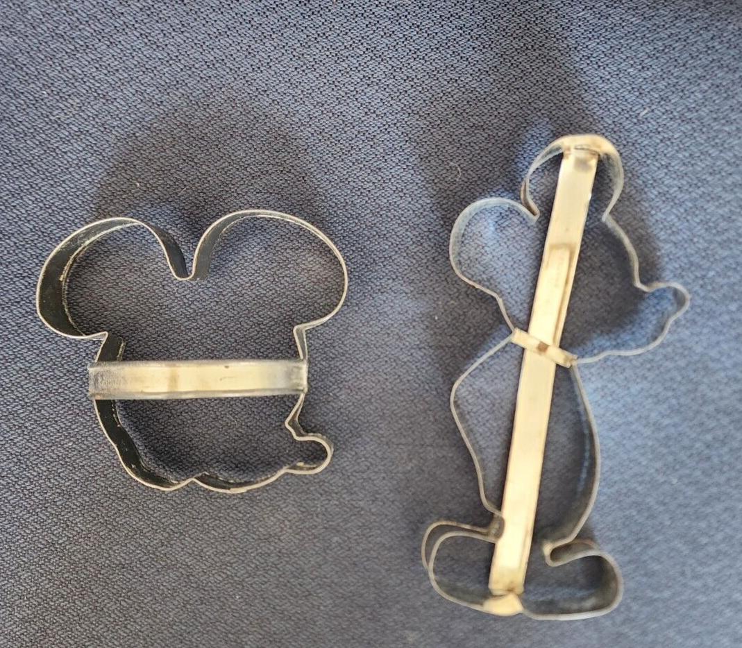Lot of 2 large Vintage Mickey Mouse cookie cutters