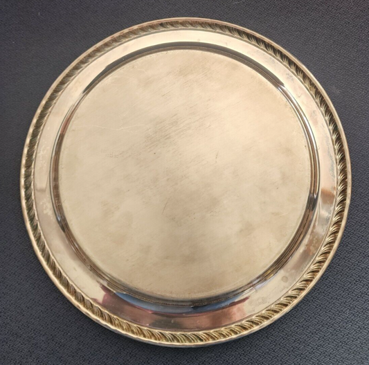 Vtg ONEIDA USA Silver Plated Ornate Design 10” Serving Tray
