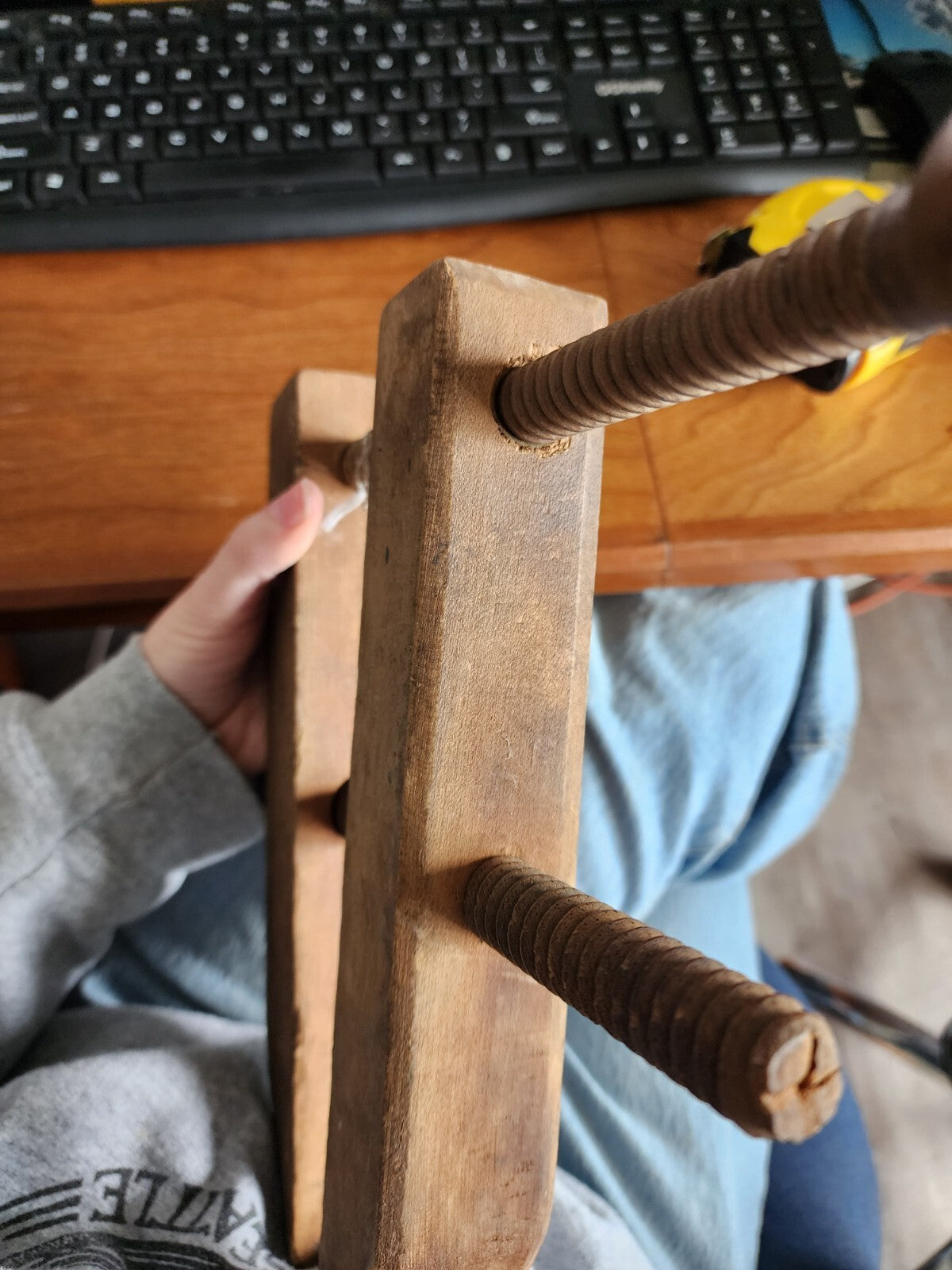 Antique Wooden Screw Clamp